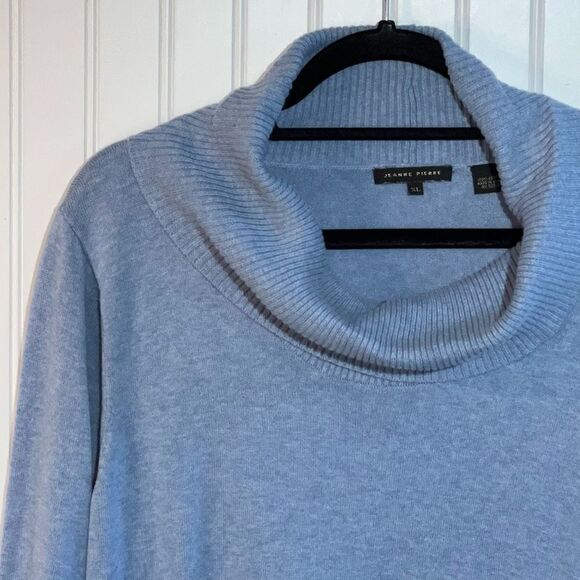 Jeanne Pierre Sweater Women’s XLarge Blue Crowl Neck Front Pockets Cabin Core - Picture 2 of 10